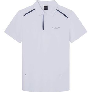 Hackett London Heren GMD Merino Silk V NCK Polo, Wit (Wit), S, Wit (wit), S