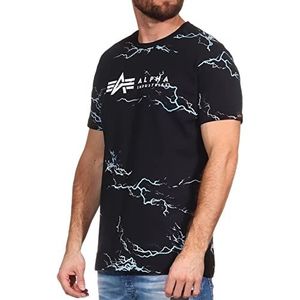Alpha Industries Lightning AOP T Shirt voor heren Black/White