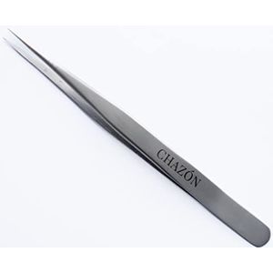 CHAZON Pincet van roestvrij staal, rechte punt, beste pincet voor wenkbrauwen, gezichtshaar en ingegroeide haren