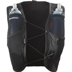 Salomon Active Skin 4 Vrouwen Trail Running Hiking Hydratatie Vest met Flessen Inbegrepen, 4L, Ontworpen voor Vrouwen, Gemakkelijke Hydratatie en Geoptimaliseerde Opslag, Zwart, L