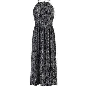 NALLY Dames midi-jurk van chiffon 19226415-NA02, ZWART Wit, S, zwart, wit, S