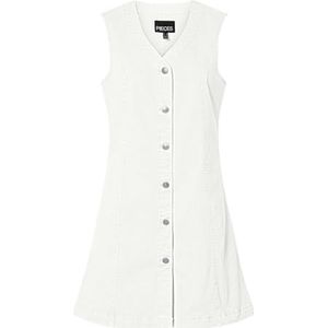 Pcfiona Short Denim Dress Pwp, wit (bright white), S