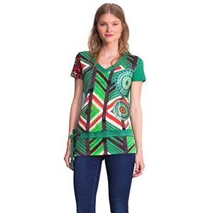 Desigual Dames T-Shirt Meryly, groen (Verde Free 4063), 32 NL (Fabrikant maat XXS/XS)