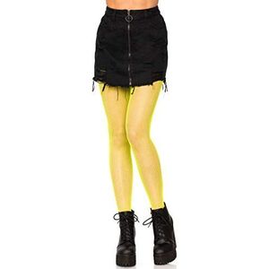 Leg Avenue Nylon visnet panty voor dames, Neon Geel, one size