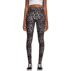 Urban Classics Dames Yoga broek Dames zachte Aop legging, Blackleo, XS