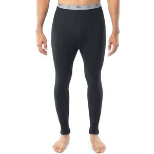 Indera Ondergoed voor mannen, zwaar katoen, wafelgebreid, lang thermisch ondergoed, zwart, M