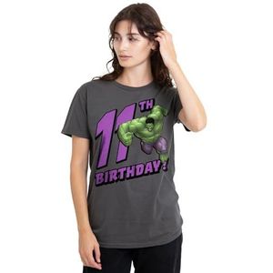 Hulk The Incredible Birthday 11 T-shirt voor dames, antraciet, donkergrijs, L voor dames, Donkergrijs, L