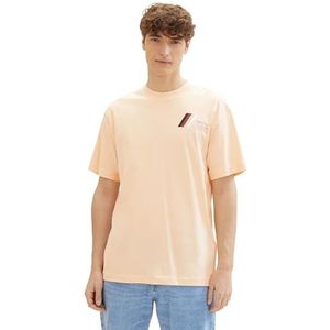 TOM TAILOR Denim T-shirt voor heren, 31663 - gebleekt oranje, XS