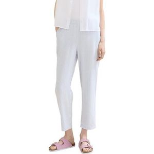 TOM TAILOR Denim Damesbroek met taps toelopende pasvorm, 35562 - Lichtblauw Wit Kleine Streep, XL