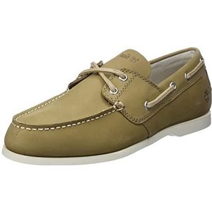 Timberland Cedar Bay 2 Eye Boat Shoe voor heren, Medium Beige Nubuck, 40 EU Weit