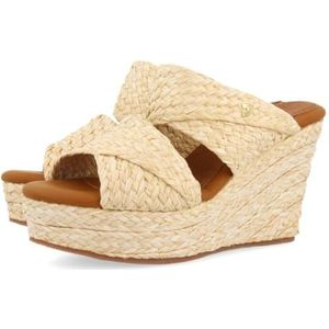 GIOSEPPO FRAZZANO Sandalen - Muiltjes - Leer - Raffia - Gevoerde Zool