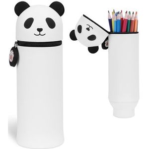 VYYTYYA Etui Leuke, Siliconen Etui Meisjes, Penhouder Schaalbaar, Kawaii Briefpapier Organizer Houder,voor School Kantoor Kinderen Studenten, Panda