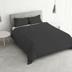 Italian Bed Linen CP-ST-2P Satijnen Stripes dekbedovertrek, dubbele, zwart, polyester