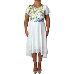 Aldona damesjurk jurk, wit, 44/Grote maten