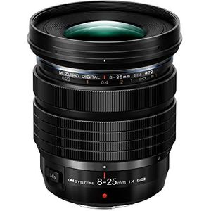 OM SYSTEM Olympus M.Zuiko Digital ED 8-25mm F4.0 PRO voor Micro Four Thirds systeemcamera, compacte ultrabrede zoomlens, weerverzegeld ontwerp, MF-koppeling, L-Fn-knop