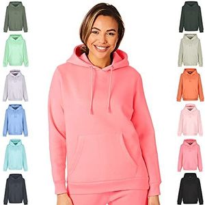 Light & Shade LSLSWT005 Super Soft Touch Loungewear Hooded Sweatshirt Top voor Vrouwen, Roze, M