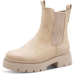 Marco Tozzi - Chelsea-boots - Beige - Blokhak - Enkellaarsjes