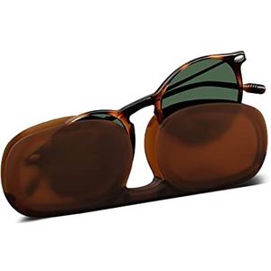 NOOZ Leesbril voor heren en dames, kleur tortoise + 1,00 met ultraplatte zak, uv-bescherming categorie 3, CRUZ-collectie, schildpad, Eén maat