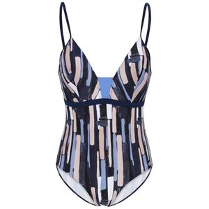 fashy Badpak voor dames (van 80% gerecycled materiaal), met cups, blauw, blauw, 38 / B