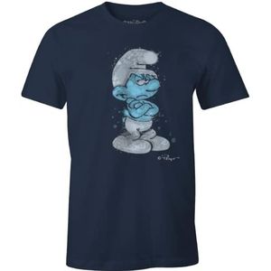 Les Schtroumpfs MESMURFTS010 T-shirt, marineblauw, XS heren, Marine., XS