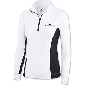 Black Crevice Dames Skirolli Zipper Shirt, tweekleurig, wit/zwart/zwart, 38