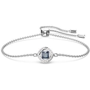 Swarovski Angelic armband, Square slijpvorm, Blauw, Rodium toplaag