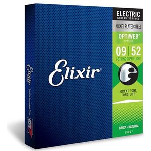 Elixir® Strings snaren voor zevensnarige elektrische gitaar met OPTIWEB®-Coating, superlicht (.009-.052)