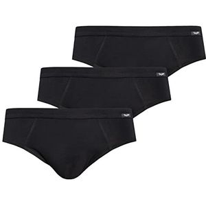 Teyli 3 Pack heren slips katoenen ondergoed Toni, Zwart, XL
