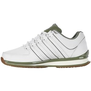 K-Swiss Rinzler Sneakers voor heren, wit/Deep Lichen/Gum, Wit Deep Lichen Gum, 46 EU