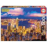 Legpuzzel - Hong Kong Skyline  NEON - 1000 stukjes - Educa Puzzel