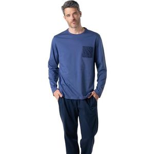 Eminence - Pyjama Long Homme Liberty - Jersey - 100% Katoen - Blauw/Marine