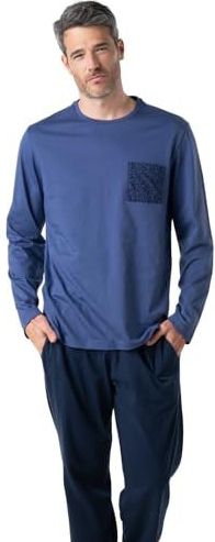 Eminence - Pyjama Long Homme Liberty - Jersey - 100% Katoen - Blauw/Marine