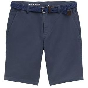 TOM TAILOR Heren 1044707 Bermuda shorts, 37652-Dark Navy Zigzag Dobby, 32, 37652 - Donkerblauw Zigzag Dobby, 38
