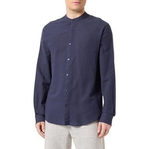 Onscaiden LS Solid Linen Mao Shirt NOOS, night sky, XL
