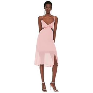 Trendyol Midi Skater Regular Jurk voor dames, roze, 64