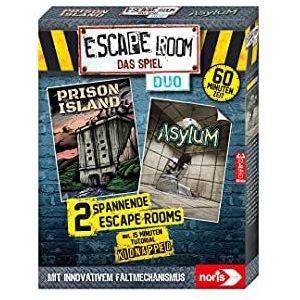 Noris 606101838 - Escape Room DUO, gezins- en gezelschapsspel voor volwassenen, incl. 2 gevallen en Promo Fall met nieuw vouwmechanisme, vanaf 16 jaar