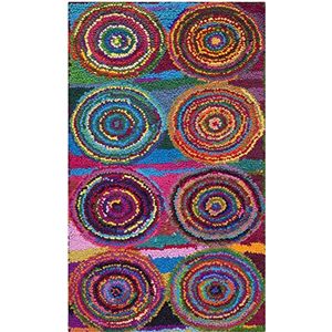 Safavieh Liv geweven tapijt, handgetuft katoenen tapijt in roze/multi, 60 x 91 cm