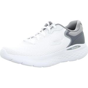 Skechers Heren GO Run LITE Anchorage Sneakers, wit en grijs textiel/synthetisch, 10 UK, Wit en grijs textiel synthetisch, 45 EU