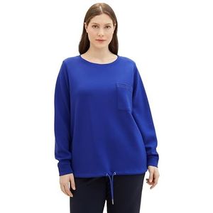 TOM TAILOR Dames Plussize Sweatshirt, 25386 - Crest Blauw, 52/Grote Maten