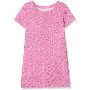 Calvin Klein Modern Cotton S/S Dress eendelige pyjama voor meisjes, Roze (Ck Replay Logo Bubblegum Pink 029), 128 cm