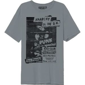 cotton division Unisex T-Shirt The Sex Pistols ""Anarchy in The U.K"", Referentie: MESEXPISTS008, Melange, Maat 3XL, Grijs Melange, 3XL
