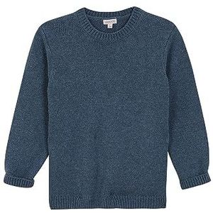 Gocco Pullover met kraag, Petrol licht melange, 9-10 jaar