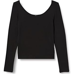 Calvin Klein Dames L/S Pyjama Top met ronde hals, Zwart, XL