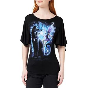 Spiral Cat And Fairy T-shirt zwart 3XL 95% viscose, 5% elastaan Cats, Everyday Goth, Gothic