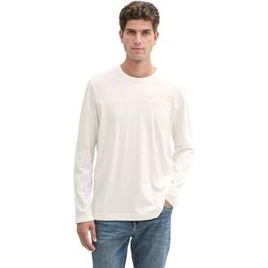 TOM TAILOR T-shirt met lange mouwen voor heren, 10332 - Off White, XL