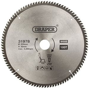 Draper 31978 TCT Triple Chip Grind Cirkelzaagblad, 255 x 30mm, 100T