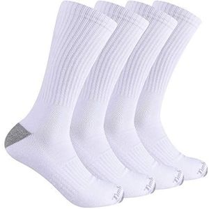 Timberland Heren 4-pack volledig gewatteerde crew sokken, wit, één maat, Wit, one size