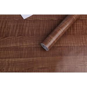 BUVU Plakfolie, meubelfolie, bruin, houtlook, zelfklevende folie, houtbehang, 45 cm x 300 cm, bruin, vintage, strepen, folie, waterdicht, wandbehang voor meubels, muren, kasten, keuken, tafels