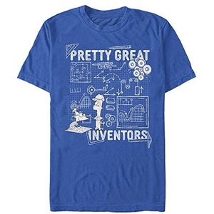 Disney Classics Phineas And Ferb - REALLY GREAT INVENTORS SCHEMATICS Unisex Crew neck T-Shirt Bright blue XL
