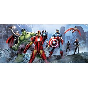 AG Design FTDh 0628 Avengers Marvel, papieren fotobehang kinderkamer - 202x90 cm - 1 stuk, papier, multicolor, 0,1 x 202 x 90 cm